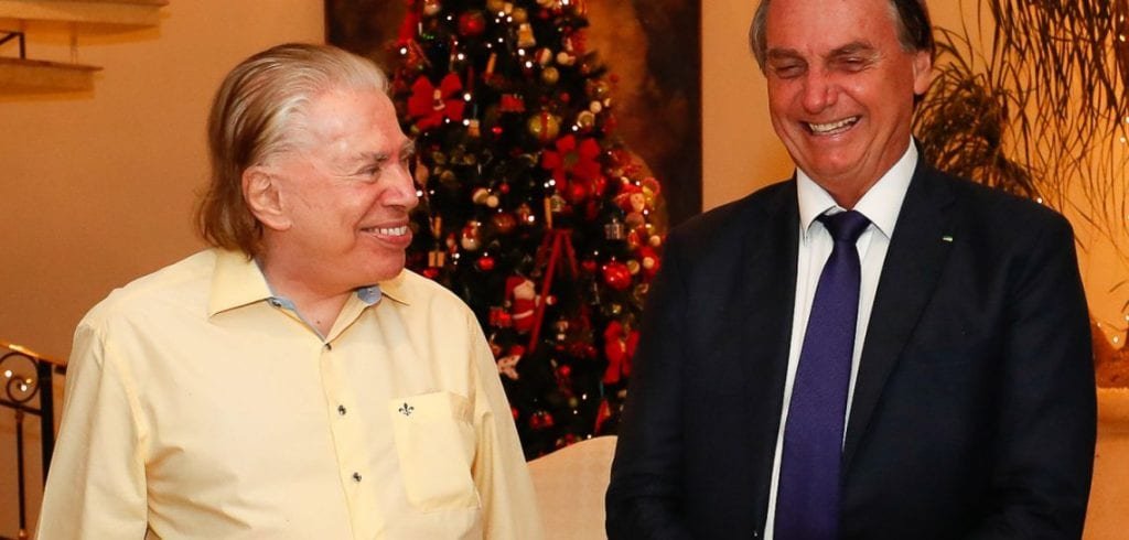 Íntimos: Veja detalhe de visita de Bolsonaro a Silvio Santos. 