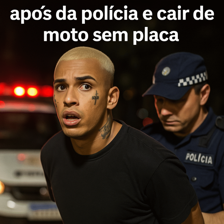 MC Brinquedo é preso após fugir da polícia e cair de moto sem placa