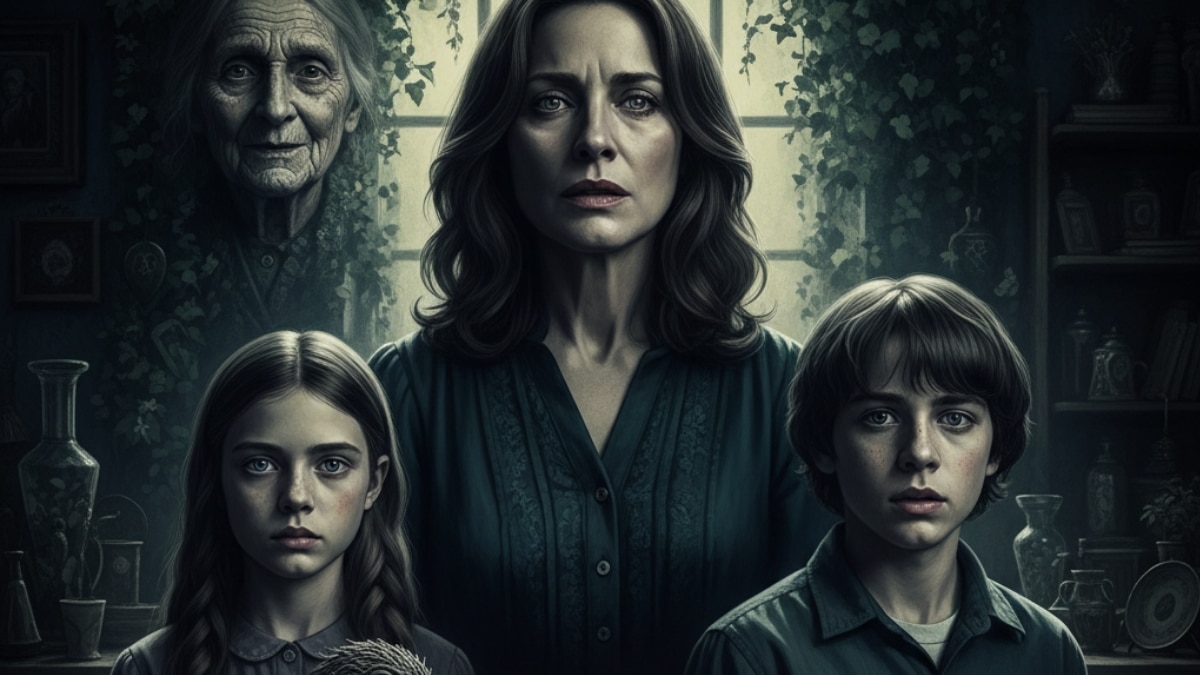 Imagem cinematográfica inspirada no filme Hereditário (2018), terror psicológico perturbador