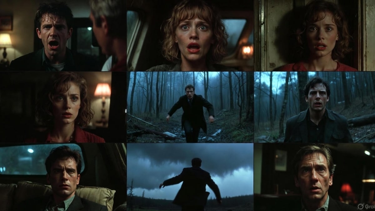 Collage de cenas famosas de filmes com plot twist como Clube da Luta, Sexto Sentido e Ilha do Medo, representando reviravoltas surpreendentes no cinema.