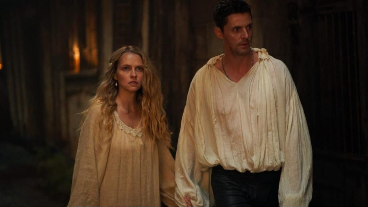 Diana Bishop (Teresa Palmer) e Matthew Clairmont (Matthew Goode) em cena da série A Descoberta das Bruxas