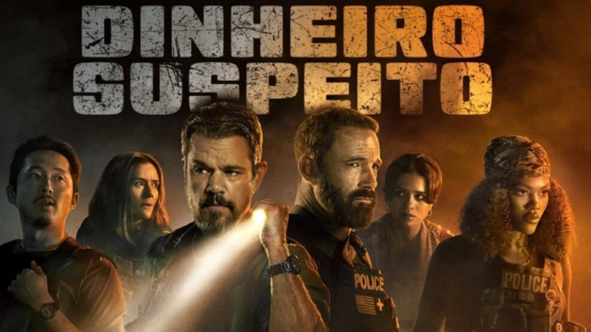 Dinheiro Suspeito: pôster oficial do suspense policial da Netflix com Matt Damon e Ben Affleck