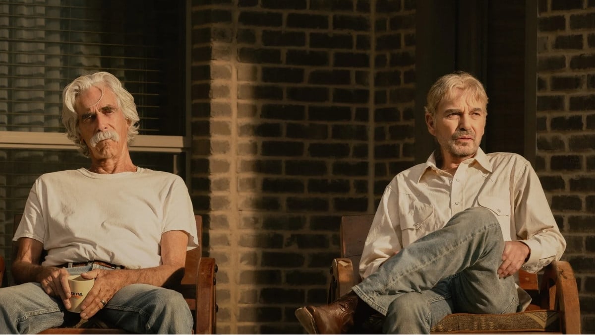 Billy Bob Thornton e Sam Elliott em cena da série Landman