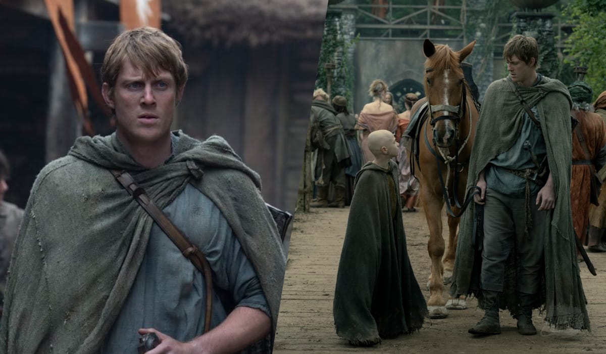 Peter Claffey como Sor Duncan o Alto e Dexter Sol Ansell como Egg na série O Cavaleiro dos Sete Reinos da HBO Max.