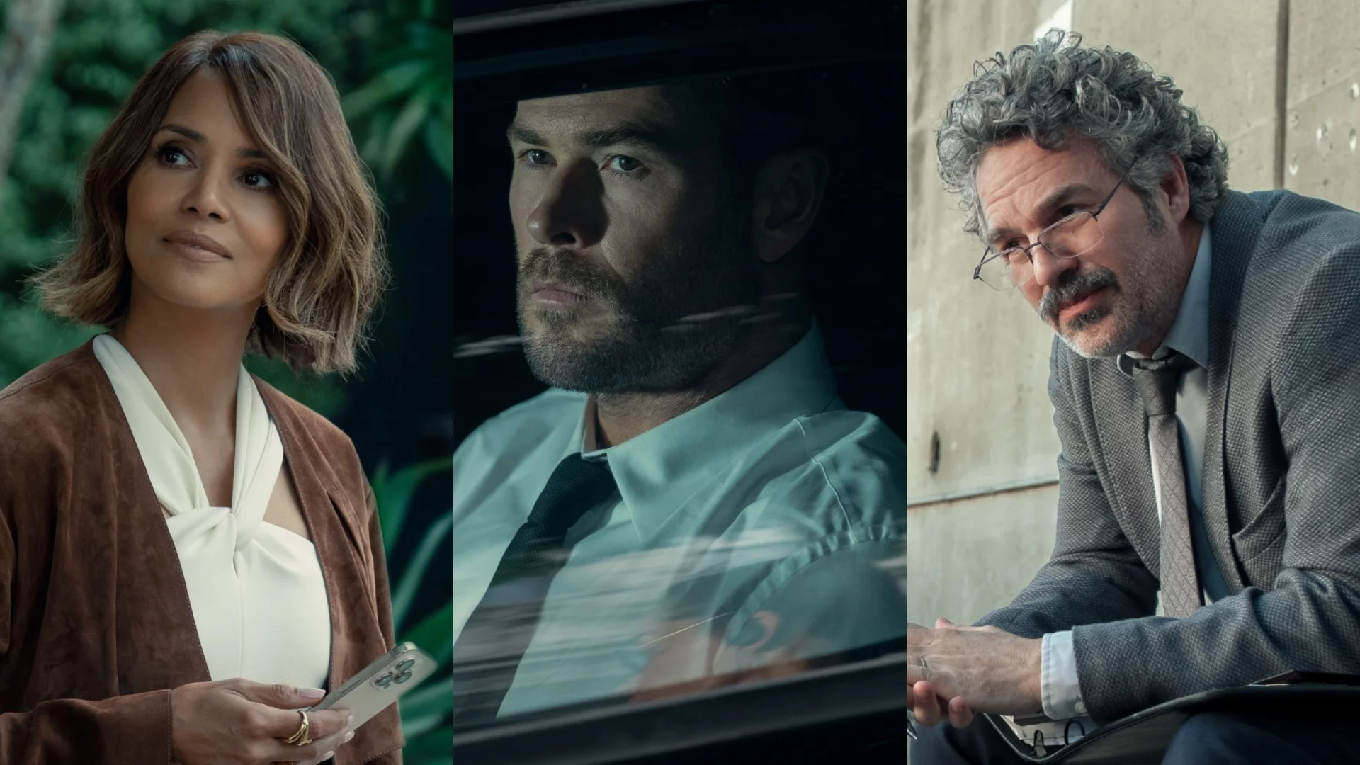 Pôster de Caminhos do Crime (2026), thriller policial com Chris Hemsworth