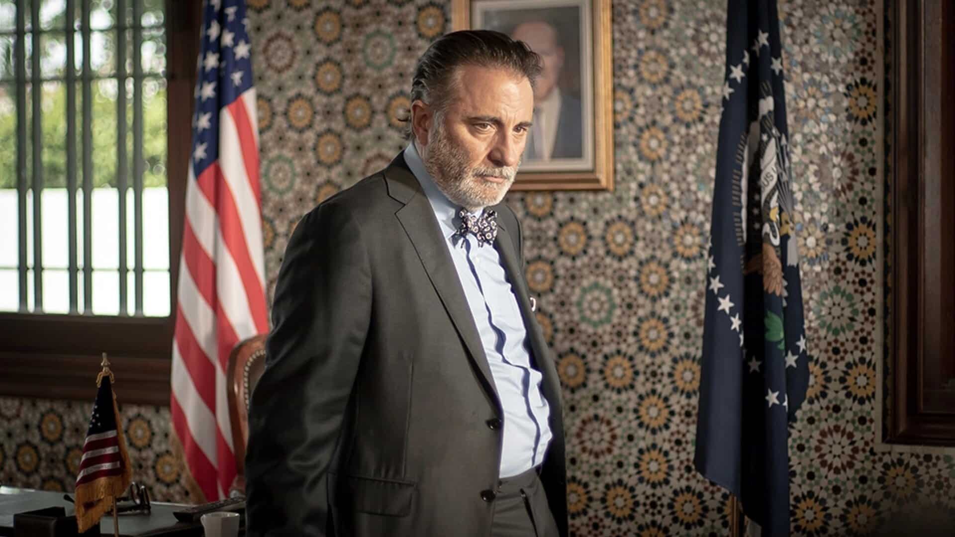 Andy Garcia como Marsh em Os Mercenários 4 agente ligado ao governo