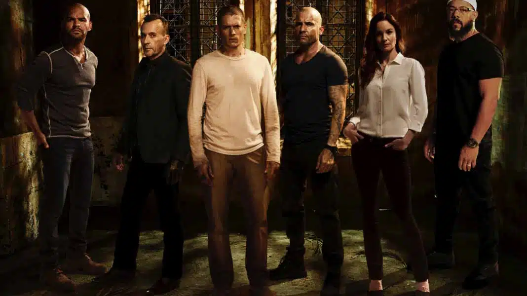 Elenco principal da série Prison Break com Michael Scofield e Lincoln Burrows
