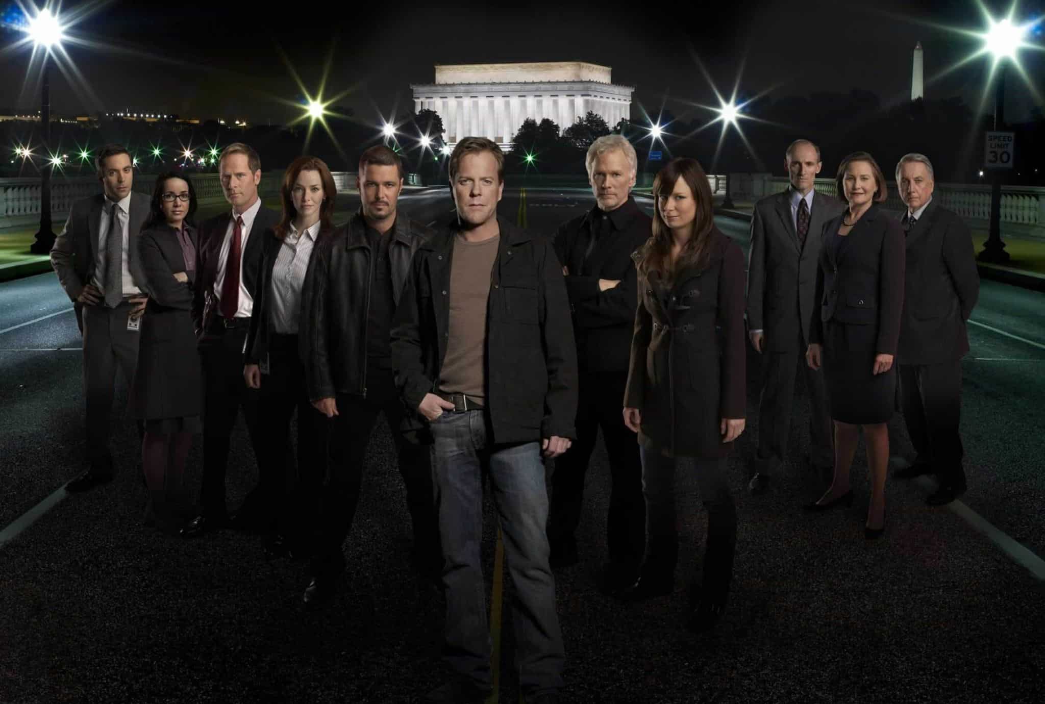 Elenco principal da série 24 Horas com Jack Bauer e agentes da CTU