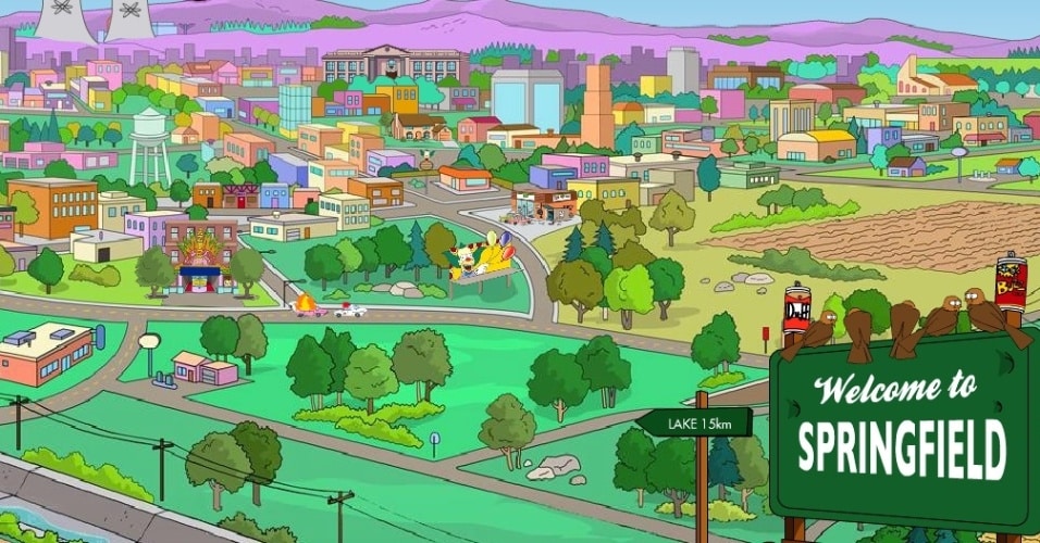 Cidade fictícia de Springfield na série Os Simpsons