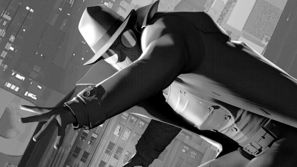 Nicolas Cage como Homem-Aranha Noir em arte promocional para filme de 2027