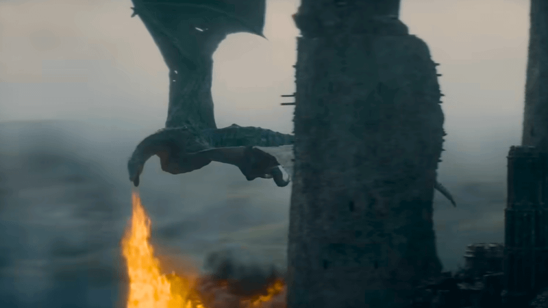 Cena de batalha em massa de House of the Dragon 3ª temporada com dragões e soldados em combate