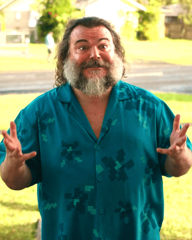 Jack Black como Steve em Minecraft 2 com visual mais arrumado e elegante