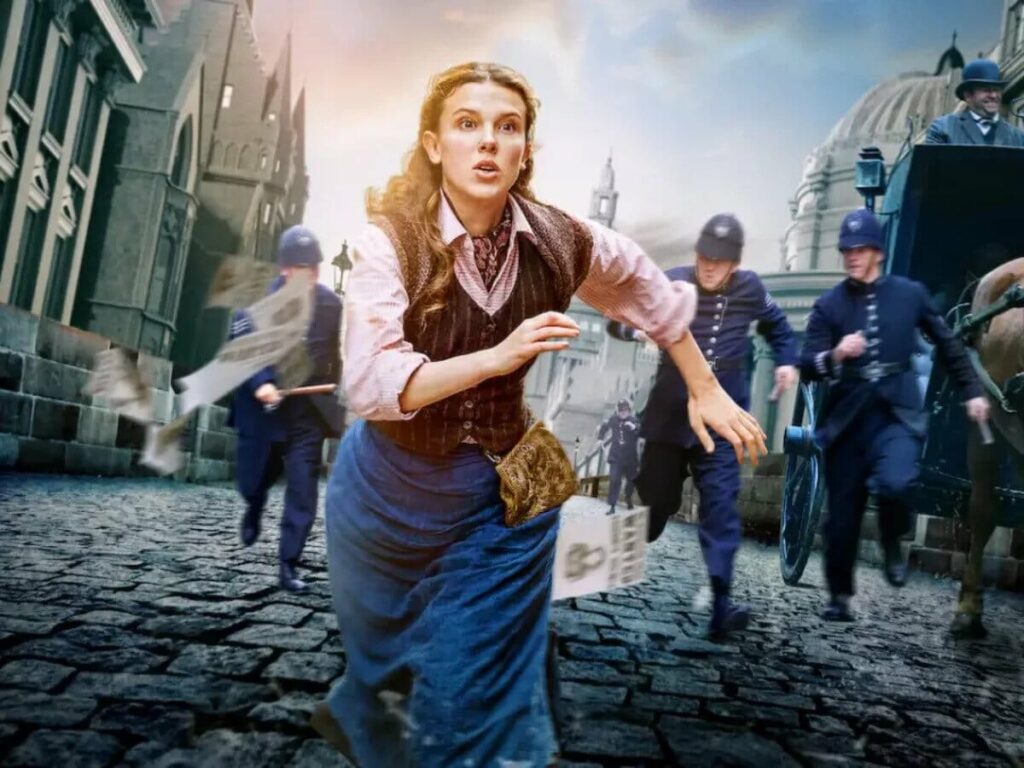 Cena de Enola Holmes 3 com romance e mistério em Malta, retorno de Moriarty