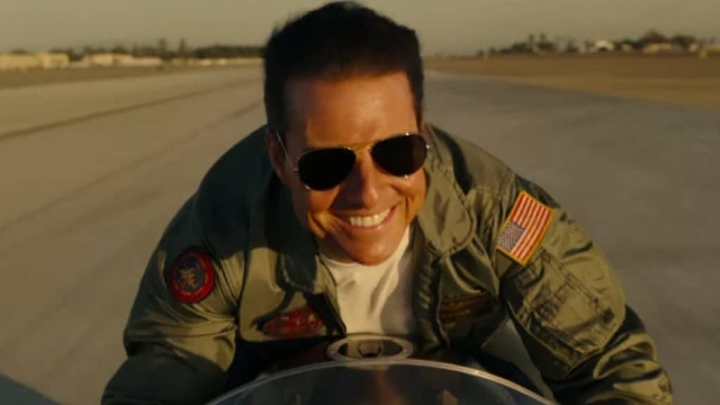Tom Cruise em cena de Top Gun Maverick