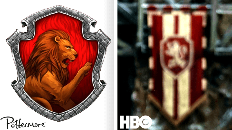 Logo tradicional de Hogwarts com os quatro animais das casas em design herádico clássico